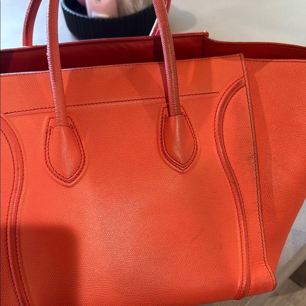 Iconic Authentic Celine Orange Luggage Tote Bag 12inch - Picture 7 of 8
